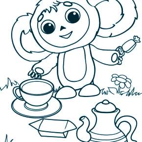 Раскраска Чебурашка