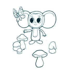 Раскраска Чебурашка