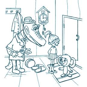 Раскраска Чебурашка