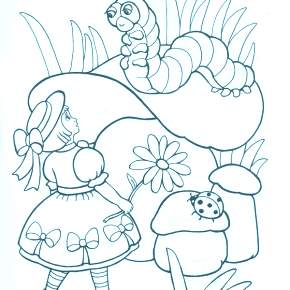 Раскраска Алиса в стране чудес