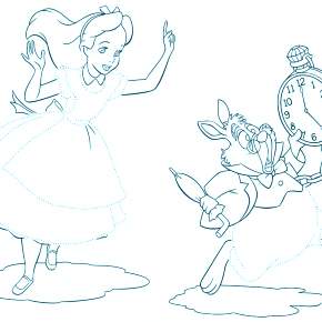 Раскраска Алиса в стране чудес