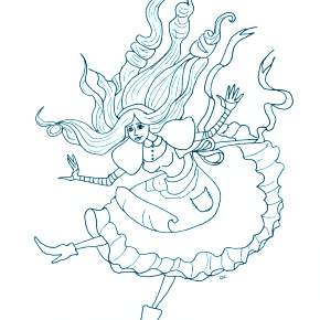 Раскраска Алиса в стране чудес