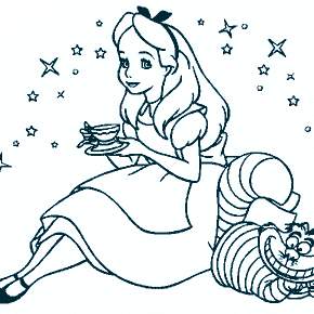 Раскраска Алиса в стране чудес