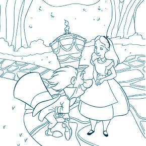 Раскраска Алиса в стране чудес