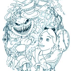 Раскраска Алиса в стране чудес