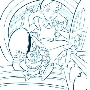 Раскраска Алиса в стране чудес