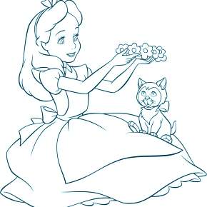 Раскраска Алиса в стране чудес