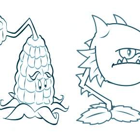 Раскраски Зомби против растений