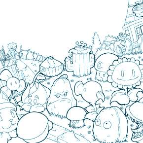 Раскраски Зомби против растений