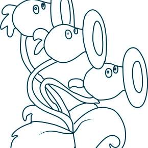 Раскраски Зомби против растений