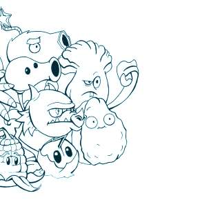 Раскраски Зомби против растений