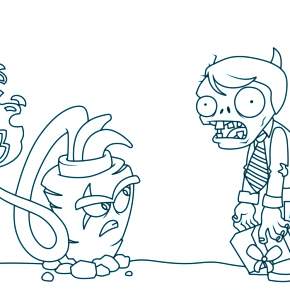 Раскраски Зомби против растений