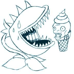 Раскраски Зомби против растений