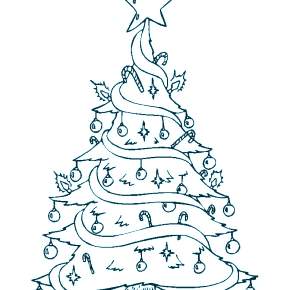 Раскраски Новогодняя Ёлка с подарками