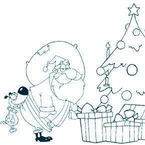 Раскраски Новогодняя Ёлка с подарками