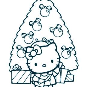 Раскраски Новогодняя Ёлка с подарками