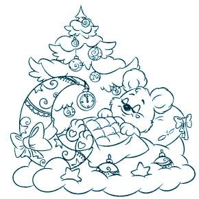 Раскраски Новогодняя Ёлка с подарками