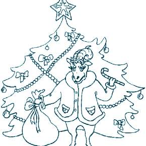 Раскраски Новогодняя Ёлка с подарками