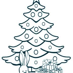 Раскраски Новогодняя Ёлка с подарками