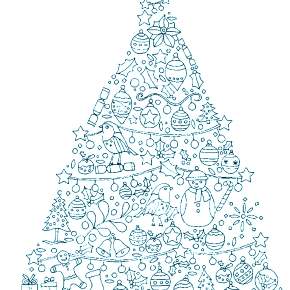 Раскраски Новогодняя Ёлка с подарками