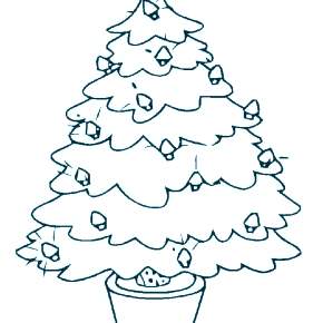 Раскраски Новогодняя Ёлка с подарками