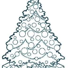 Раскраски Новогодняя Ёлка с подарками