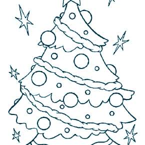 Раскраски Новогодняя Ёлка с подарками