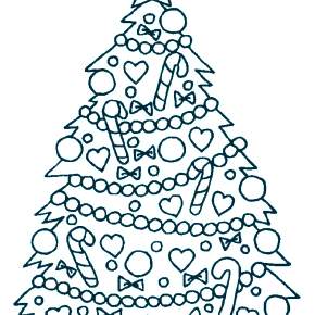 Раскраски Новогодняя Ёлка с подарками