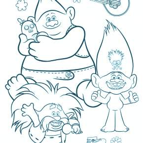 Раскраска Тролли