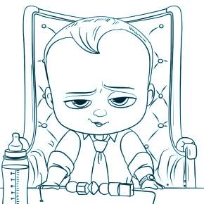 Раскраска Босс Молокосос