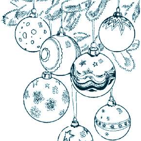Раскраска елочные игрушки