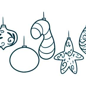 Раскраска елочные игрушки