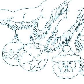 Раскраска елочные игрушки