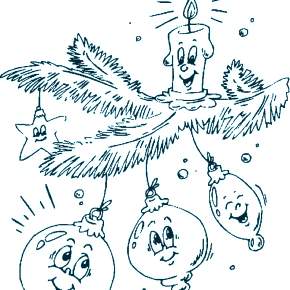 Раскраска елочные игрушки