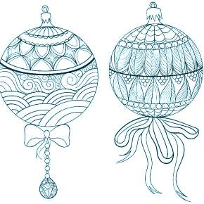 Раскраска елочные игрушки