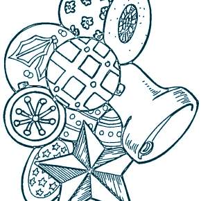 Раскраска елочные игрушки