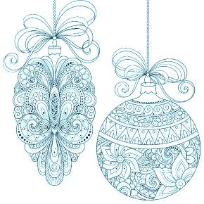 Раскраска елочные игрушки