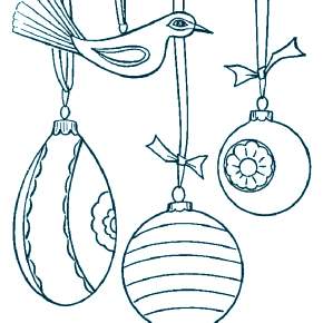 Раскраска елочные игрушки