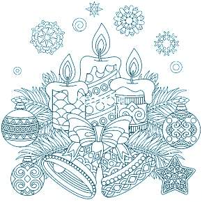 Раскраска елочные игрушки