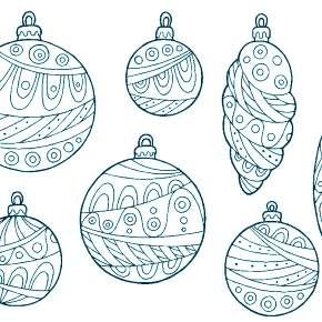 Раскраска елочные игрушки