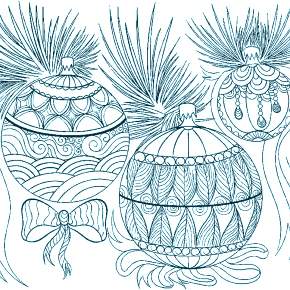 Раскраска елочные игрушки