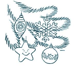 Раскраска елочные игрушки