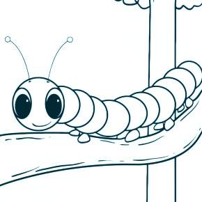 Раскраски Гусеница
