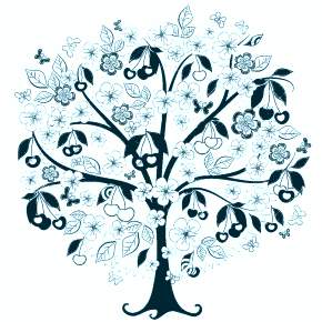 Раскраска цветущие деревья