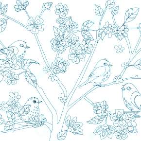 Раскраска цветущие деревья