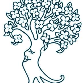 Раскраска цветущие деревья