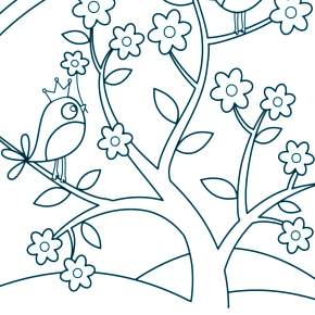 Раскраска цветущие деревья