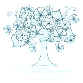 Раскраска цветущие деревья