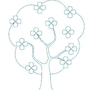 Раскраска цветущие деревья