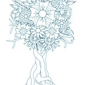 Раскраска цветущие деревья